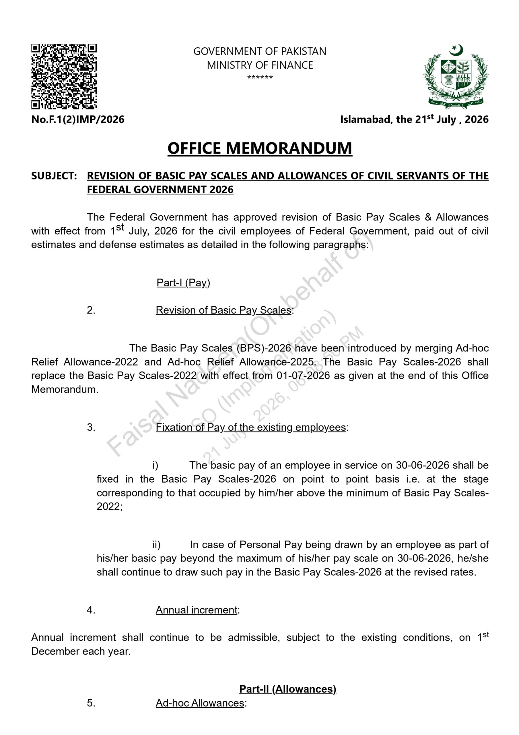 Pay Scale 2026-27: BPS 1 to 22 Revised Basic Pay Chart & Salary Calculator