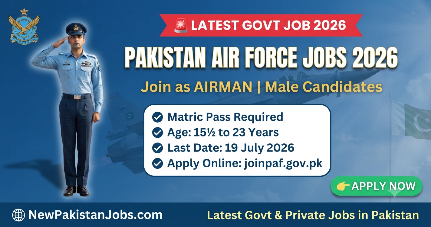 Pakistan Air Force Airman Jobs 2026 - Apply Online at joinpaf.gov.pk