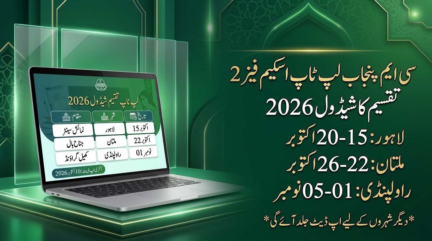 CM Punjab Laptop Scheme Phase 2 Distribution Schedule 2026 Latest Update